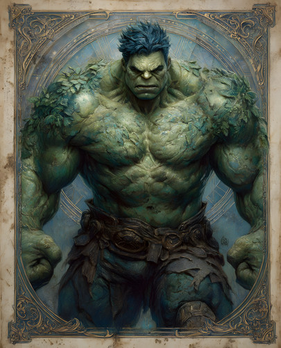 Hulk ornate gold frame - hulk,